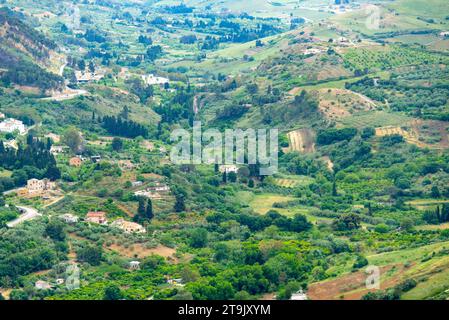 Landwirtschaftliche Felder in der Region Trapani - Sizilien - Italien Stockfoto