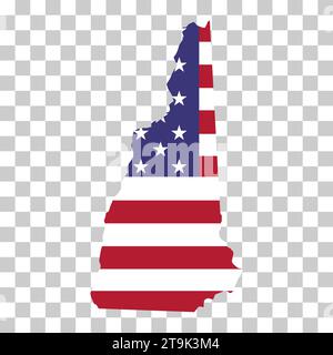 Karte von New Hampshire, vereinigte Staaten von amerika. Symbolvektordarstellung für flache Konzepte. Stock Vektor