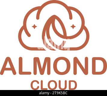 Flaches Simple Line Art-Logo mit MANDELWOLKEN Stock Vektor
