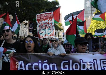 Nicht exklusiv: 25. November 2023, Mexiko-Stadt, Mexiko: Eine Frau nimmt an einer Demonstration zum Internationalen Tag zur Eliminierung von VI Teil Stockfoto