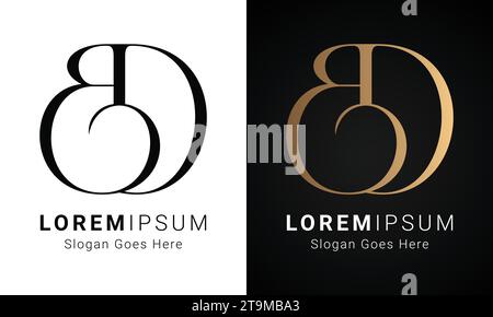 Luxuriöses Initial BD- oder DB-Monogramm-Logo-Design Stock Vektor