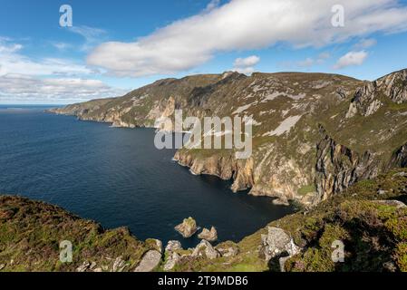 Malerischer Blick auf die beeindruckenden Klippen von Slieve League, County Donegal, Irland Stockfoto