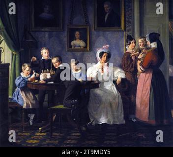 Familie Waagepetersen 1836 von Wilhelm Nicolai Marstrand Stockfoto