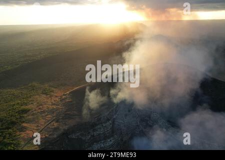 Nicaragua Reiseziel Thema. Aktiver Vulkanhintergrund Stockfoto