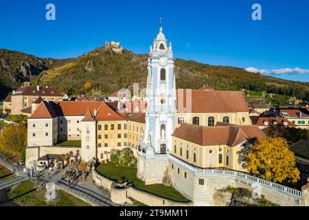 Luftaufnahme des Stifts Dürnstein Stockfoto