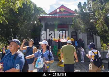 Sun Moon Lake, Yuchi, Taiwan - 9. Oktober 2023: Xuanguang Tempel im Sun Moon Lake, Nantou, Taiwan Stockfoto