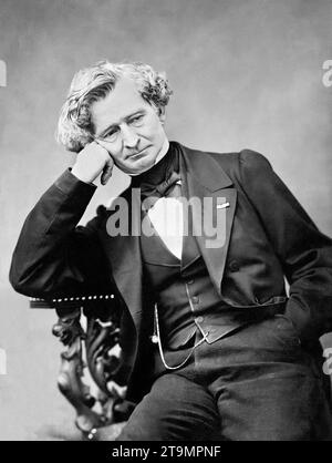 Hector Berlioz. Porträt des französischen romantischen Komponisten und Dirigenten Louis-Hector Berlioz (1803–1869) von Pierre Petit, 1863 Stockfoto