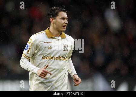 NIJMEGEN - Evert Linthorst von Go Ahead Eagles während des niederländischen Eredivisie-Spiels zwischen NEC und Go Ahead Eagles in de Goffert am 26. November 2023 in Nijmegen, Niederlande. ANP BART STOUTJESDIJK Stockfoto