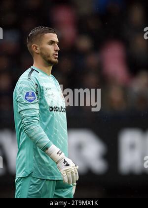 NIJMEGEN - Go Ahead Eagles Torhüter Jeffrey de lange während des niederländischen Eredivisie-Spiels zwischen NEC und Go Ahead Eagles in de Goffert am 26. November 2023 in Nijmegen, Niederlande. ANP BART STOUTJESDIJK Stockfoto