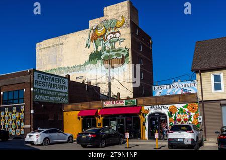 Food Eastern Market in Detroit, USA Stockfoto