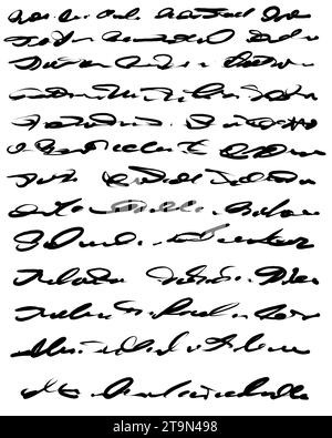 Abstrakter handschriftlicher Text, Notizen, Kritzeleien, Stockfoto