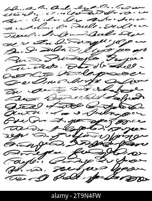 Abstrakter handschriftlicher Text, Notizen, Kritzeleien, Stockfoto