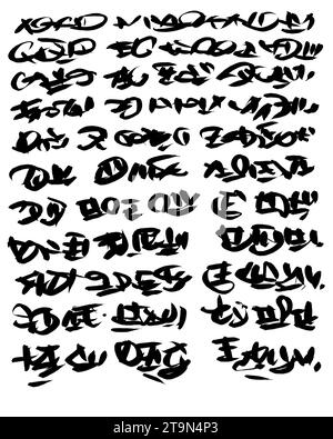 Abstrakter handschriftlicher Text, Notizen, Kritzeleien, Stockfoto