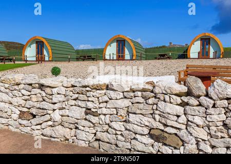 Glamping, Church Bay, Rathlin Island, County Antrim, Nordirland, Vereinigtes Königreich Stockfoto