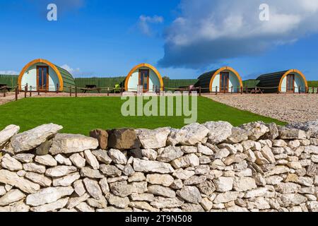 Glamping, Church Bay, Rathlin Island, County Antrim, Nordirland, Vereinigtes Königreich Stockfoto