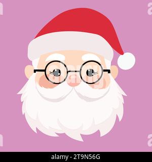 Niedlicher Weihnachtsmann mit Brille Vektor Illustration für eine frohe Feiertagssaison Stock Vektor