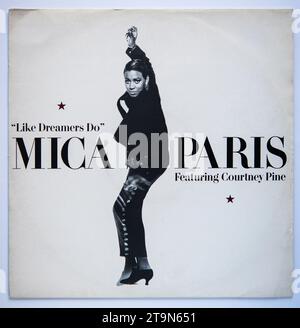Bildercover der 12-Zoll-Single-Version von Like Dreamers Do von Mica Paris, die 1988 veröffentlicht wurde Stockfoto