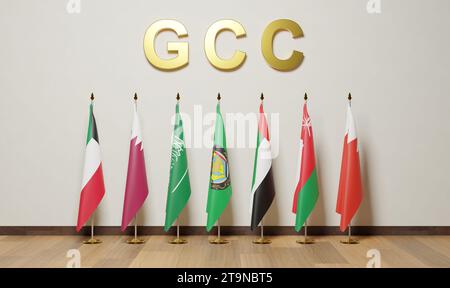 Der Kooperationsrat für die arabischen Golfstaaten , auch bekannt als Golf-Kooperationsrat , ist ein regionaler, zwischenstaatlicher, politischer, ein Stockfoto