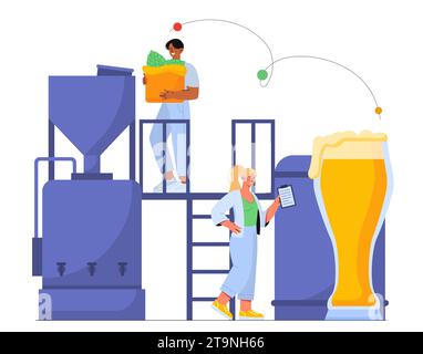 Vektorkonzept für die Herstellung von Craft-Bier Stock Vektor
