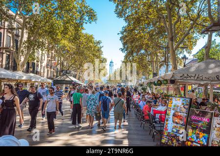 La Rambla Street in Barcelona, Spanien Stockfoto