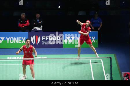 Chen Qing Chen und Jia Yi Fan of China während der Yonex Internationaux de France 2023, Super 750 Badminton HSBC BWF World Tour am 25. Oktober 2023 in der Glaz Arena in Cesson-Sévigné, Frankreich - Foto Laurent Lairys / DPPI Stockfoto