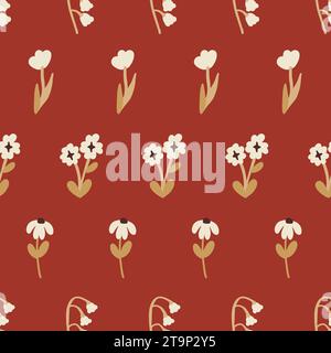 Nahtloses Blumenmuster mit Frühlingsblumenmuster Stock Vektor