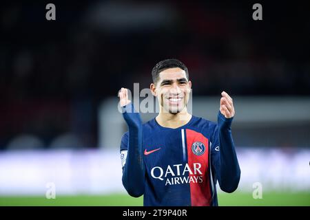 Achraf Hakimi während des Fußballspiels der Ligue 1 zwischen Paris Saint-Germain PSG und AS Monaco ASM im Parc des Princes in Paris, Frankreich, am 24. November 2023. Quelle: Victor Joly/Alamy Live News Stockfoto