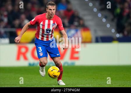Madrid, Spanien. November 2023. Cesar Azpilicueta aus Atletico de Madrid spielte am 25. November im Civitas Metropolitano Stadion in Madrid, Spanien, während des Liga-Spiels zwischen Atletico de Madrid und RCD Mallorca. (Foto: Cesar Cebolla/PRESSINPHOTO) Credit: PRESSINPHOTO SPORTS AGENCY/Alamy Live News Stockfoto