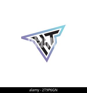 KT Letter Kombination aus coolem Esport-Logo oder anfänglichem Gaming-Logo als inspirierendes Konzeptdesign Stock Vektor