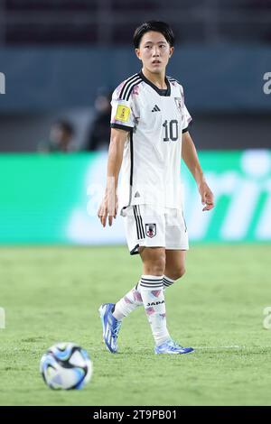 Surakarta, Indonesien. November 2023. Japans Ryunosuke Sato beim Achtelfinale der FIFA U-17-Weltmeisterschaft Indonesien 2023 gegen Spanien 2-1 Japan im Manahan Stadium in Surakarta, Indonesien, 20. November 2023. Quelle: AFLO/Alamy Live News Stockfoto