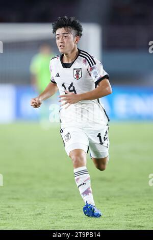 Surakarta, Indonesien. November 2023. Japan Gaku Nawata beim Achtelfinale der FIFA U-17-Weltmeisterschaft Indonesien 2023 2-1 Japan im Manahan-Stadion in Surakarta, Indonesien, am 20. November 2023. Quelle: AFLO/Alamy Live News Stockfoto