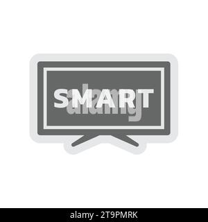 Smart tv-Vektorlabel. Fernsehbox mit Aufkleber oder Symbol mit intelligentem Schriftzug. Stock Vektor
