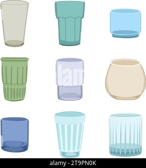 Vektordarstellung für Glasbecher-Set Stock Vektor