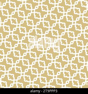 Nahtloses diagonales gelb-weißes Ornament im arabischen Stil. Geometrischer abstrakter Hintergrund. Grill mit Muster für Tapeten und Hintergründe Stockfoto