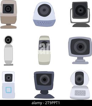 Tischkamera Set Cartoon Vektor Illustration Stock Vektor