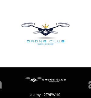 Symbol „Drohnen-Logo-Vorlage“. Fotografie Drohnenvektor. Quadcopter-Vektor-Symbol. Stock Vektor