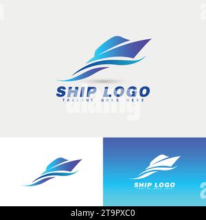 Schifffahrt, Kreuzfahrt Und Marine Logo Design Inspiration Vektor. Stock Vektor