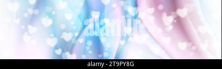 Farbenfrohe, glatte, verschwommene Wellen und abstrakter Valentinstag-Hintergrund. Vektorbanner-Design Stock Vektor
