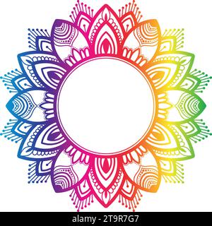 Farbenfrohes Mandala mit Blumenmuster, orientalisches Mandala mit ethnischen Mustern für traditionelle Dekoration, Spiritualität, Inneneinrichtung, Malbuch Stock Vektor