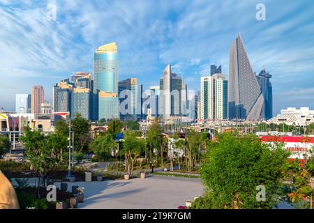 Doha, Katar - 11. November 2023: Blick auf die Skyline von Doha vom Bidda Park Doha Katar Stockfoto