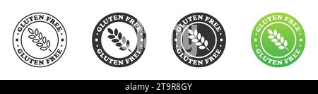 Glutenfreies Symbolset. Vektorabbildung Stock Vektor