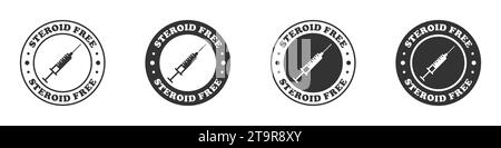 Steroidfreier Symbolsatz. Vektorabbildung Stock Vektor