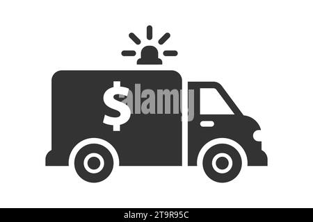 Symbol für gepanzerten Lkw. Symbol „Bank Truck“. Vektorabbildung Stock Vektor