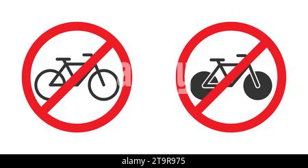 Symbol „Fahrrad verboten“. Kein Fahrradschild. Vektorabbildung Stock Vektor