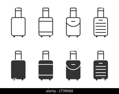 Symbolsatz für Reisetasche. Vektorabbildung Stock Vektor