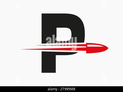 Aufzählungszeichen auf Buchstabe P mit beweglichem Aufzählungszeichen Stock Vektor