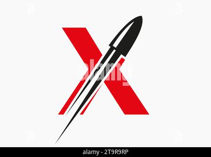 Aufzählungszeichen auf Buchstabe X mit beweglichem Aufzählungszeichen Stock Vektor
