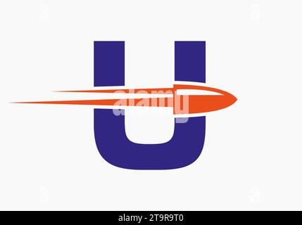 Aufzählungszeichen auf Buchstabe U mit beweglichem Aufzählungszeichen Stock Vektor