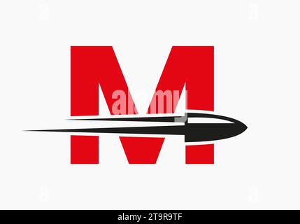 Aufzählungszeichen auf Buchstabe M mit beweglichem Aufzählungszeichen Stock Vektor