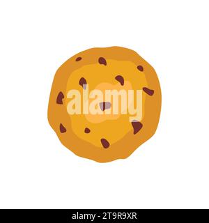 Cookie. Haferflockengebäck mit Schokolade. Das Element der Hausbäckerei. Süßer Snack. Stock Vektor